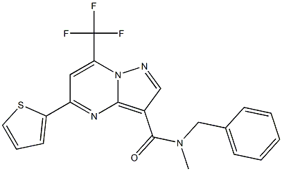 N-benzyl-N-methyl-5-(2-thienyl)-7-(trifluoromethyl)pyrazolo[1,5-a]pyrimidine-3-carboxamide Struktur