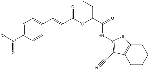 1-{[(3-cyano-4,5,6,7-tetrahydro-1-benzothien-2-yl)amino]carbonyl}propyl 3-{4-nitrophenyl}acrylate Struktur