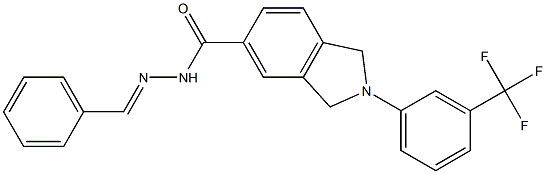 N'-benzylidene-2-[3-(trifluoromethyl)phenyl]-5-isoindolinecarbohydrazide Struktur