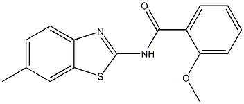 2-methoxy-N-(6-methyl-1,3-benzothiazol-2-yl)benzamide Struktur