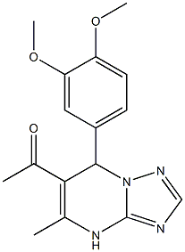 1-[7-(3,4-dimethoxyphenyl)-5-methyl-4,7-dihydro[1,2,4]triazolo[1,5-a]pyrimidin-6-yl]ethanone Struktur