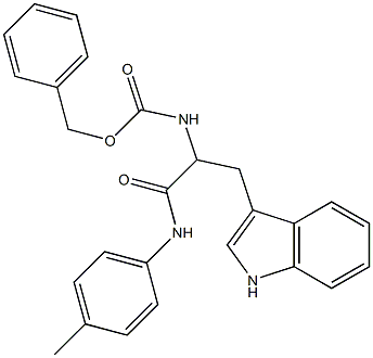 benzyl 1-(1H-indol-3-ylmethyl)-2-oxo-2-(4-toluidino)ethylcarbamate Struktur