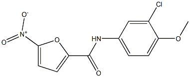 N-(3-chloro-4-methoxyphenyl)-5-nitro-2-furamide Struktur