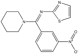 1-[{3-nitrophenyl}(1,3-thiazol-2-ylimino)methyl]piperidine Struktur