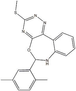 6-(2,5-dimethylphenyl)-3-(methylsulfanyl)-6,7-dihydro[1,2,4]triazino[5,6-d][3,1]benzoxazepine Struktur