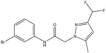 N-(3-bromophenyl)-2-[3-(difluoromethyl)-5-methyl-1H-pyrazol-1-yl]acetamide Struktur