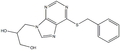 3-[6-(benzylsulfanyl)-9H-purin-9-yl]-1,2-propanediol Struktur