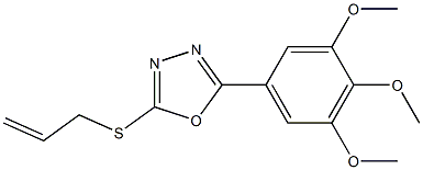 2-(prop-2-enylsulfanyl)-5-[3,4,5-tris(methyloxy)phenyl]-1,3,4-oxadiazole Struktur