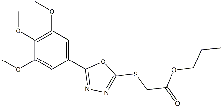 propyl {[5-(3,4,5-trimethoxyphenyl)-1,3,4-oxadiazol-2-yl]sulfanyl}acetate Struktur