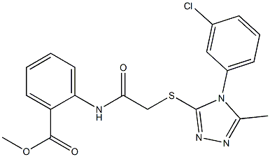 methyl 2-[({[4-(3-chlorophenyl)-5-methyl-4H-1,2,4-triazol-3-yl]sulfanyl}acetyl)amino]benzoate Struktur