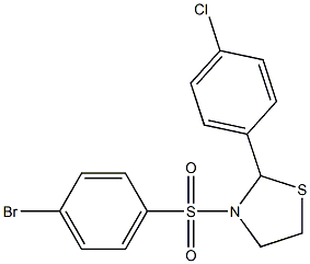 3-[(4-bromophenyl)sulfonyl]-2-(4-chlorophenyl)-1,3-thiazolidine Struktur