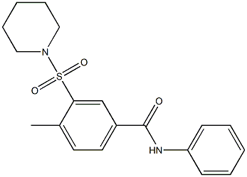 4-methyl-N-phenyl-3-(1-piperidinylsulfonyl)benzamide Struktur