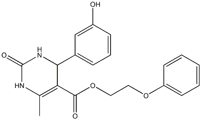 2-phenoxyethyl 4-(3-hydroxyphenyl)-6-methyl-2-oxo-1,2,3,4-tetrahydro-5-pyrimidinecarboxylate Struktur