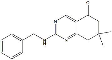 2-(benzylamino)-7,7-dimethyl-7,8-dihydro-5(6H)-quinazolinone Struktur