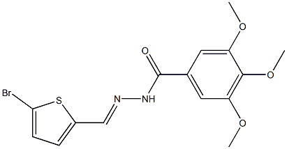 N'-[(5-bromo-2-thienyl)methylene]-3,4,5-trimethoxybenzohydrazide Struktur