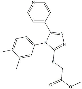 methyl {[4-(3,4-dimethylphenyl)-5-(4-pyridinyl)-4H-1,2,4-triazol-3-yl]sulfanyl}acetate Struktur