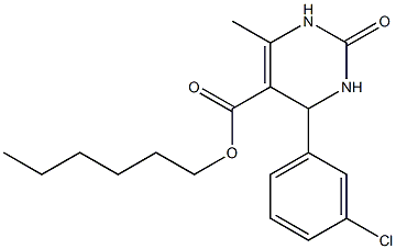 hexyl 4-(3-chlorophenyl)-6-methyl-2-oxo-1,2,3,4-tetrahydro-5-pyrimidinecarboxylate Struktur