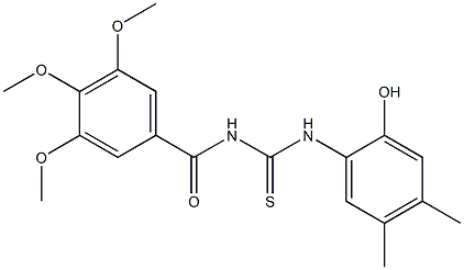 N-(2-hydroxy-4,5-dimethylphenyl)-N'-(3,4,5-trimethoxybenzoyl)thiourea Struktur