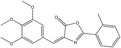 2-(2-methylphenyl)-4-(3,4,5-trimethoxybenzylidene)-1,3-oxazol-5(4H)-one Struktur