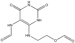 2-{[5-(formylamino)-2,6-dioxo-1,2,3,6-tetrahydropyrimidin-4-yl]amino}ethyl formate Struktur