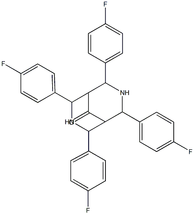 2,4,6,8-tetrakis(4-fluorophenyl)-3,7-diazabicyclo[3.3.1]nonan-9-one Struktur