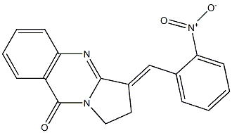 3-{2-nitrobenzylidene}-2,3-dihydropyrrolo[2,1-b]quinazolin-9(1H)-one Struktur