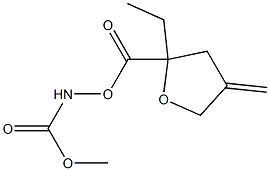 ethyl 2-[(methoxycarbonyl)amino]-4-methylenetetrahydro-2-furancarboxylate Struktur