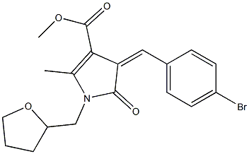 methyl 4-(4-bromobenzylidene)-2-methyl-5-oxo-1-(tetrahydro-2-furanylmethyl)-4,5-dihydro-1H-pyrrole-3-carboxylate Struktur