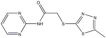 2-[(5-methyl-1,3,4-thiadiazol-2-yl)sulfanyl]-N-(2-pyrimidinyl)acetamide Struktur