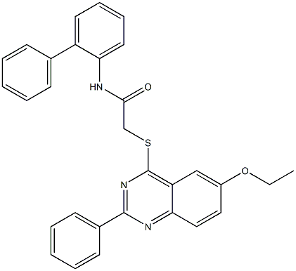 N-[1,1'-biphenyl]-2-yl-2-[(6-ethoxy-2-phenyl-4-quinazolinyl)sulfanyl]acetamide Struktur