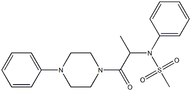 N-[1-methyl-2-oxo-2-(4-phenyl-1-piperazinyl)ethyl]-N-phenylmethanesulfonamide Struktur