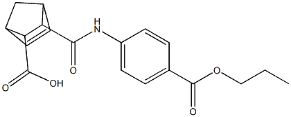 3-{[4-(propoxycarbonyl)anilino]carbonyl}bicyclo[2.2.1]hept-5-ene-2-carboxylic acid Struktur