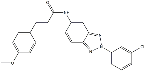 N-[2-(3-chlorophenyl)-2H-1,2,3-benzotriazol-5-yl]-3-(4-methoxyphenyl)acrylamide Struktur