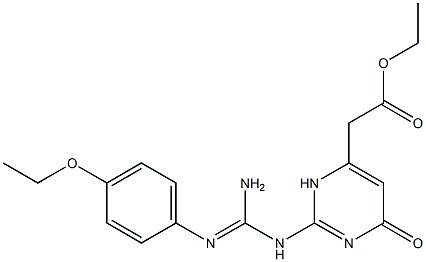 ethyl [2-({amino[(4-ethoxyphenyl)imino]methyl}amino)-6-oxo-3,6-dihydro-4-pyrimidinyl]acetate Struktur