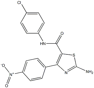 2-amino-N-(4-chlorophenyl)-4-{4-nitrophenyl}-1,3-thiazole-5-carboxamide Struktur