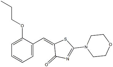 2-(4-morpholinyl)-5-(2-propoxybenzylidene)-1,3-thiazol-4(5H)-one Struktur