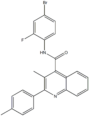 N-(4-bromo-2-fluorophenyl)-3-methyl-2-(4-methylphenyl)-4-quinolinecarboxamide Struktur