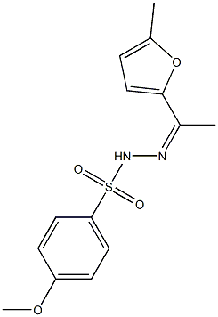 4-methoxy-N'-[1-(5-methyl-2-furyl)ethylidene]benzenesulfonohydrazide Struktur