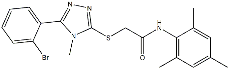 2-{[5-(2-bromophenyl)-4-methyl-4H-1,2,4-triazol-3-yl]sulfanyl}-N-mesitylacetamide Struktur