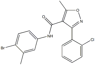 N-(4-bromo-3-methylphenyl)-3-(2-chlorophenyl)-5-methyl-4-isoxazolecarboxamide Struktur