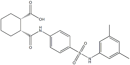 (1S,2R)-2-({4-[(3,5-dimethylanilino)sulfonyl]anilino}carbonyl)cyclohexanecarboxylic acid Struktur