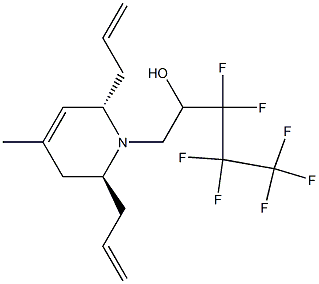 1-[(2S,6S)-2,6-diallyl-4-methyl-3,6-dihydro-1(2H)-pyridinyl]-3,3,4,4,5,5,5-heptafluoro-2-pentanol Struktur