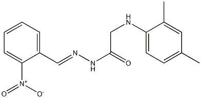 2-(2,4-dimethylanilino)-N'-[(E)-(2-nitrophenyl)methylidene]acetohydrazide Struktur