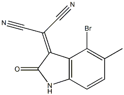 2-(4-bromo-5-methyl-2-oxo-1,2-dihydro-3H-indol-3-ylidene)malononitrile Struktur