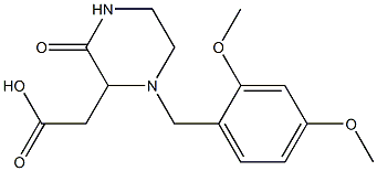 2-[1-(2,4-dimethoxybenzyl)-3-oxo-2-piperazinyl]acetic acid Struktur