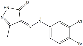 3-methyl-1H-pyrazole-4,5-dione 4-[N-(4-bromo-3-chlorophenyl)hydrazone] Struktur