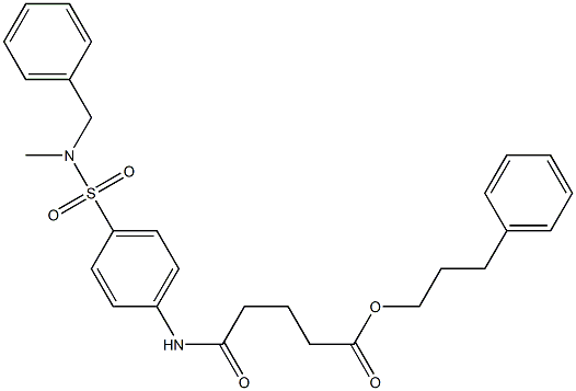 3-phenylpropyl 5-(4-{[benzyl(methyl)amino]sulfonyl}anilino)-5-oxopentanoate Struktur