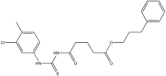 3-phenylpropyl 5-{[(3-chloro-4-methylanilino)carbothioyl]amino}-5-oxopentanoate Struktur