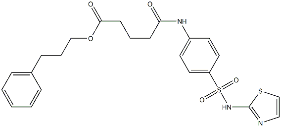 3-phenylpropyl 5-oxo-5-{4-[(1,3-thiazol-2-ylamino)sulfonyl]anilino}pentanoate Struktur