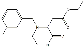 ethyl 2-[1-(3-fluorobenzyl)-3-oxo-2-piperazinyl]acetate Struktur